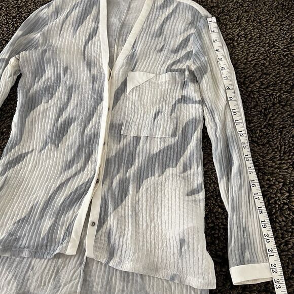 HELMUT LANG Silk Printed Button-Up Top Size Small - Picture 5 of 6